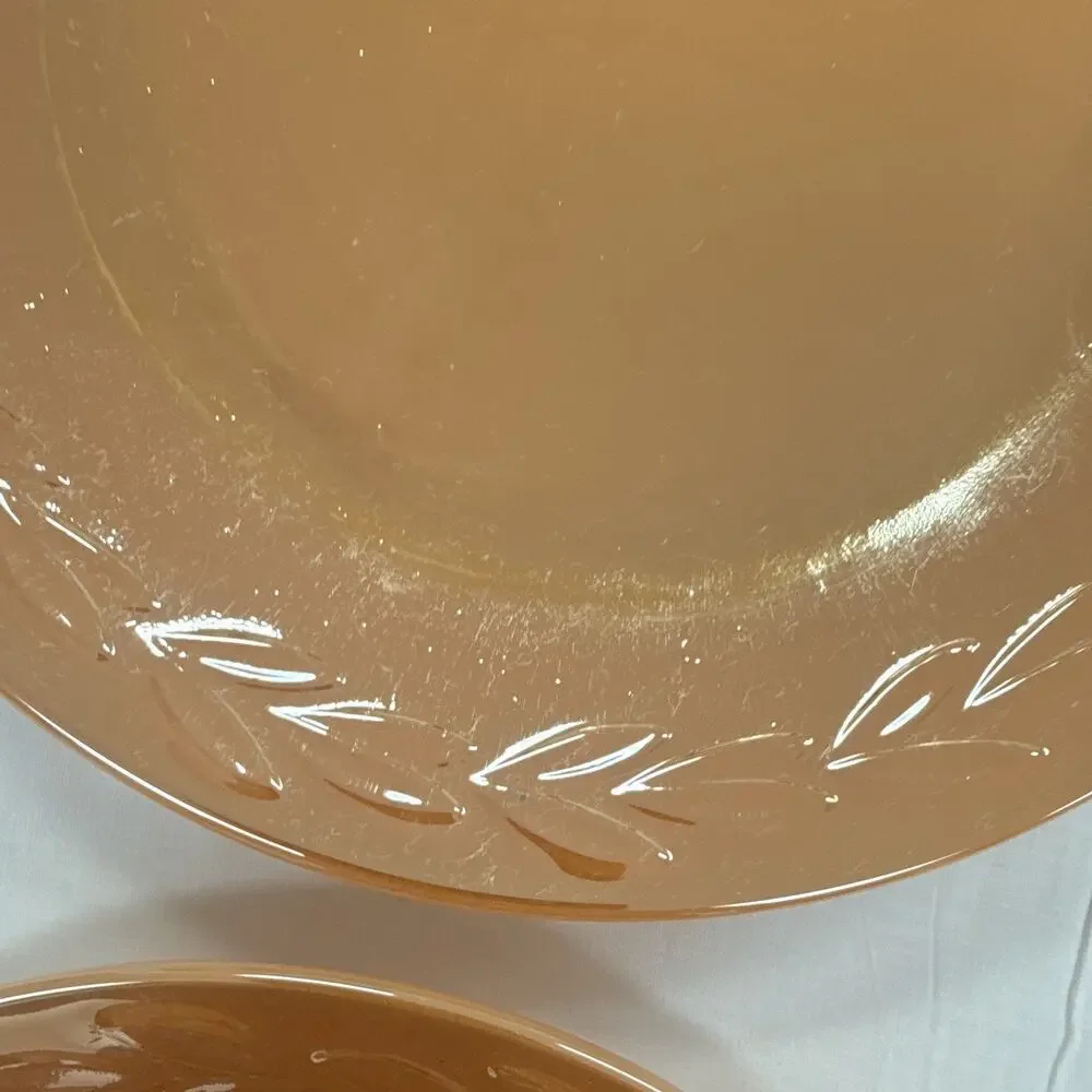 Copied - Pink Pressed Depression Glass Laurel Pattern Round Plate 9 in Glossy